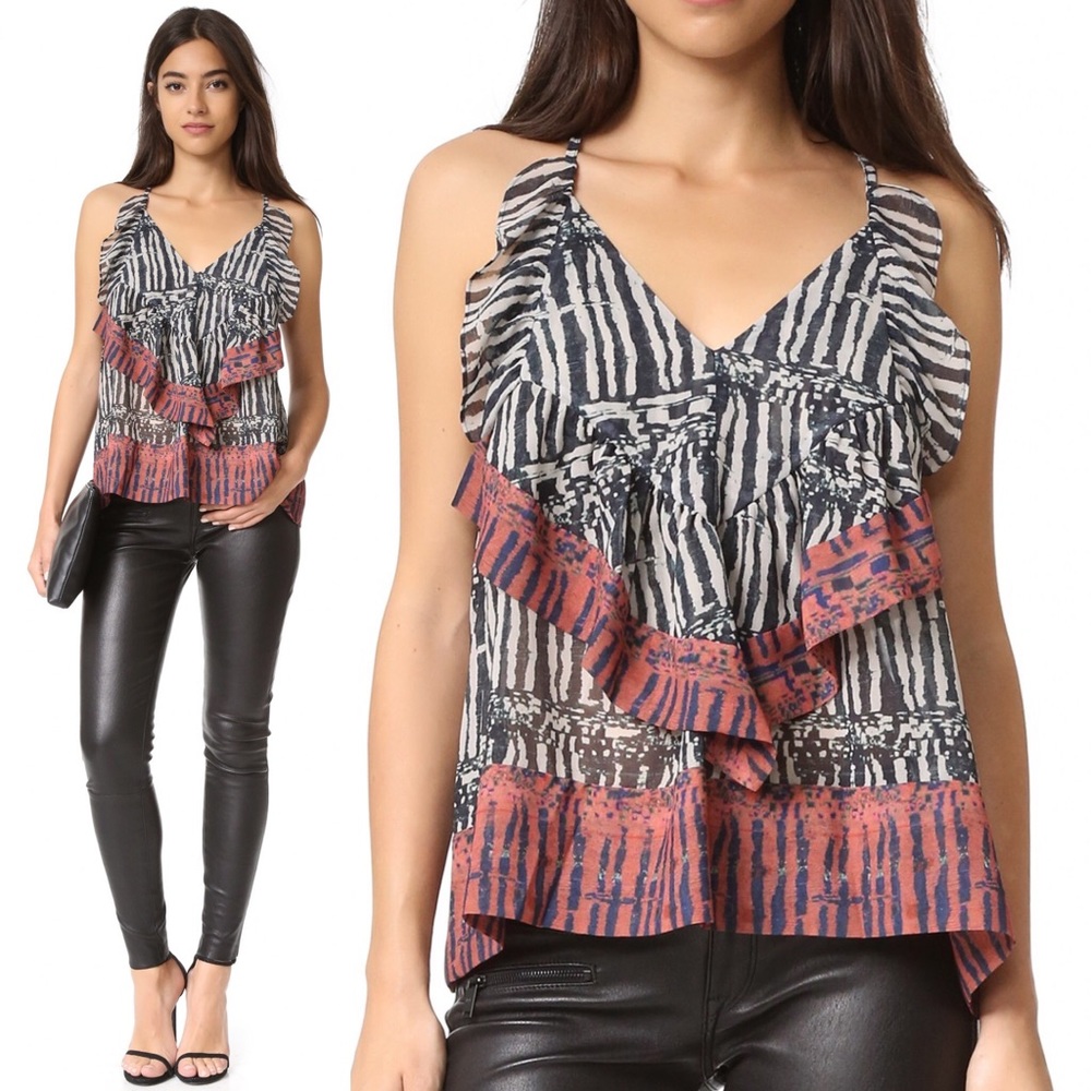 IRO Kaprine Chiffon Tank Top NWT Sz 6/M 38